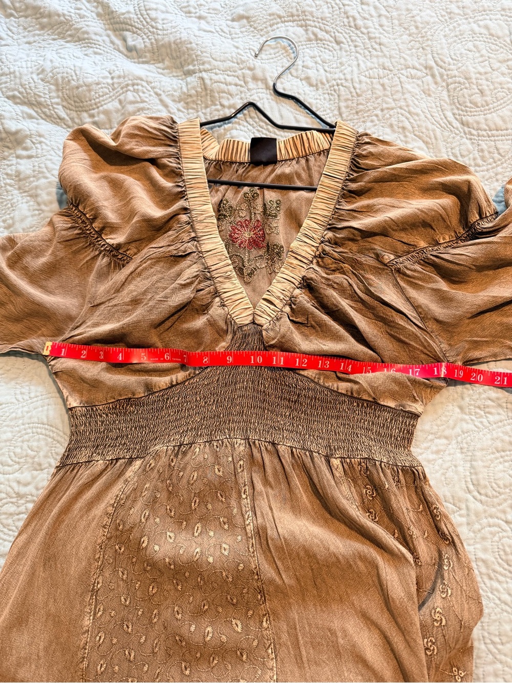 Boho Midi Dress in Olive Green - Picture 12 of 14